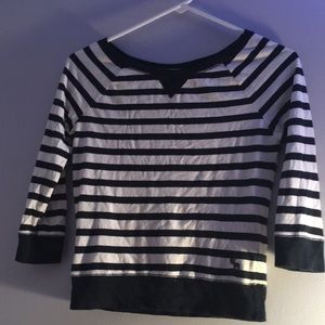 striped, cropped abercrombie sweatshirt